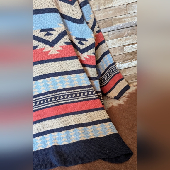 Margeaux & Ellie Aztec Fringed Cardigan Sweater - Picture 14 of 16